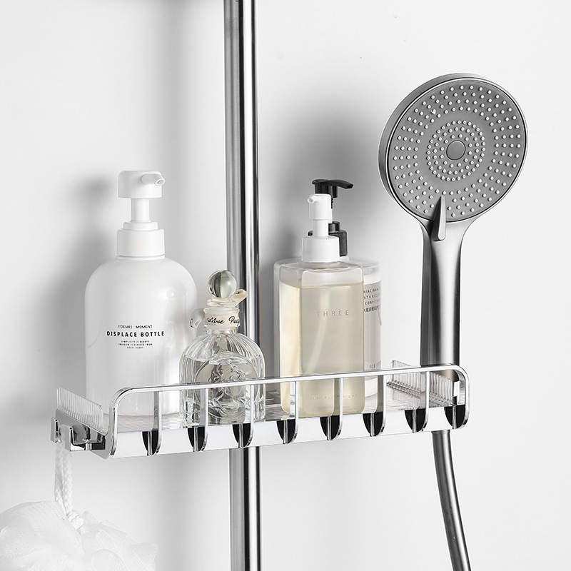 Bathroom Punch-free Storage Rack Toilet Shower Gel Storage Tray Household Toilet Adjustable Shower Storage Rack