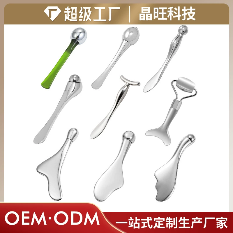 Индивидуальная обработка металлического крема для глаз Массажная палочка роликовая Т-образная крем-палочка для печати логотип Косметическая подупаковка для крема для глаз ложка