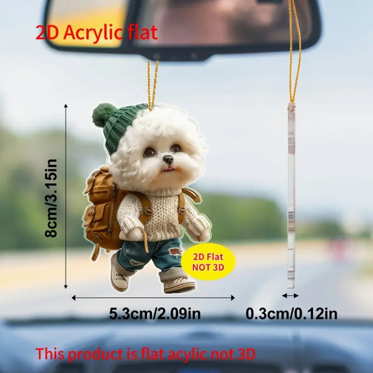 2024 nuevos productos transfronterizos creativos perros humanos mochila colgantes acrílicos colgantes de automóviles lindos llaveros de peluche
