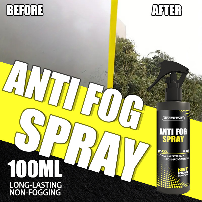 Ryekew Long-Lasting Anti-Fog Spray for Car Glass and Helmet, Windshield Anti-Fog Spray