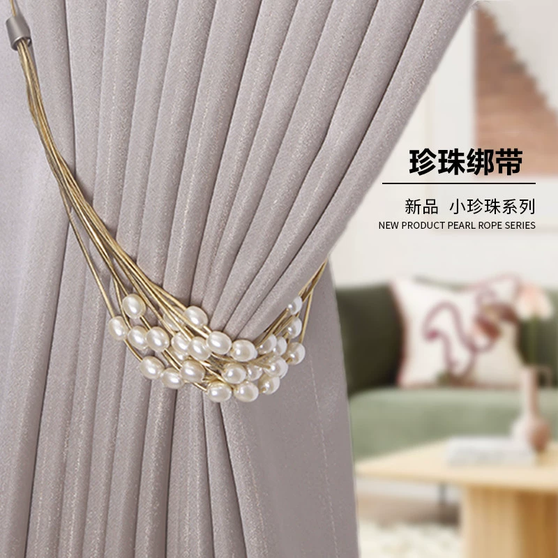 Украшение для галстука для штор Пара моделей Аксессуары для украшения окон комнаты Маленький жемчужный свет Роскошная Пряжка Пояс для галстука Украшение