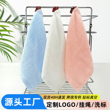小方巾全棉批发20*20幼儿园纯棉小毛巾素色挂钩擦手方巾刺绣logo