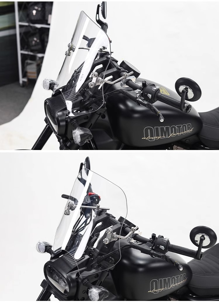 Muscle car Wolf suitable for Qianjiang flash 350 front windshield glass windshield windshield motorcycle modification height adjustable