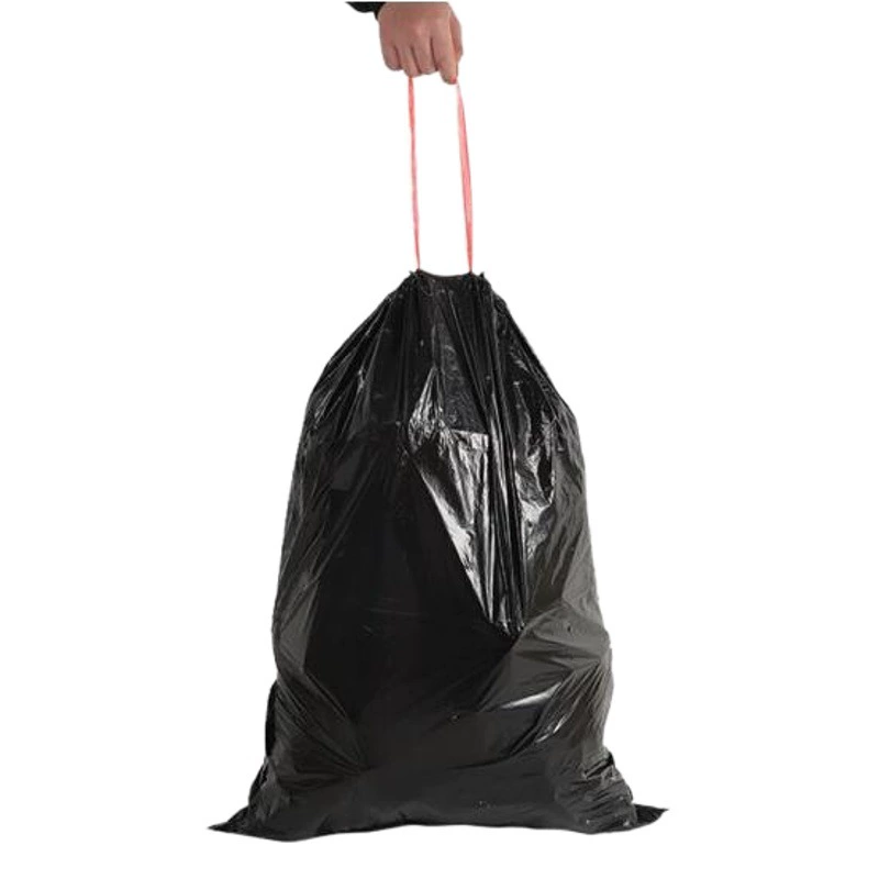 Оптовый портативный бытовой мешок на шнурке 60L автоматический закрывающийся мешок для мусора носить веревочный пояс кухонный полиэтиленовый пакет