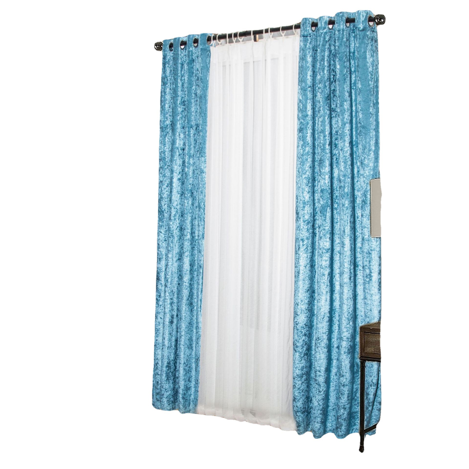 【廠家直銷】窗簾-藍(lán)