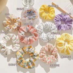 Internet celebrity Mermaid Ji large intestine hair ring diy pig intestine rainbow hair tie JK plaid satin headband hair accessories