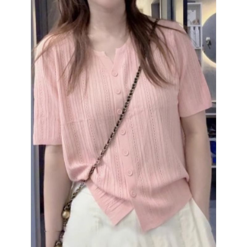 Light and thin breathable silk knitted summer fashionable sweater