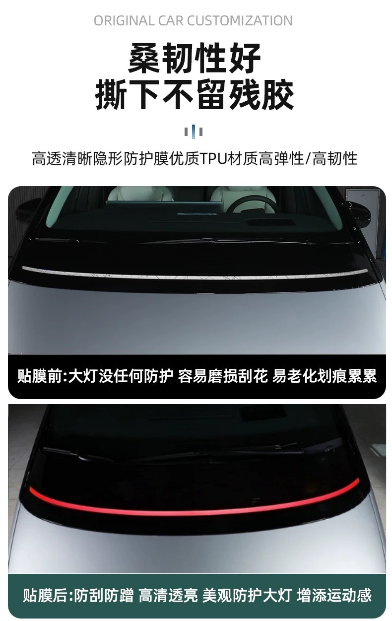 Suitable for Ideal Mega Star Ring Light Color Changing Film Red Blackened Daytime Running Light Black Warrior Transparent Film-Tpu