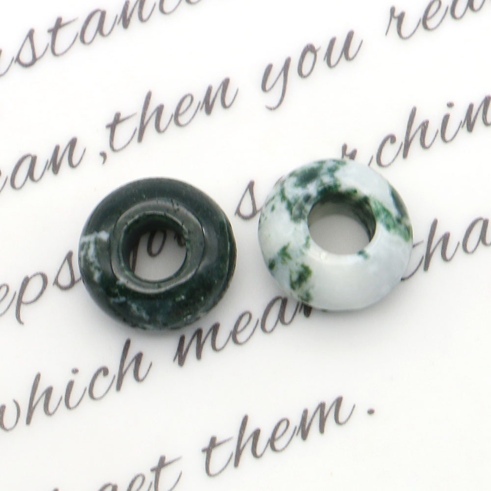 Pequeño anillo de piedra natural botón de seguridad de cristal DIY cuerdas de trenzado cuentas de pulsera collar accesorios colgante