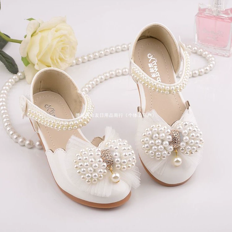 Новые осенние туфли для девочек, детские туфли на плоской подошве, туфли принцессы на мягкой подошве с бантом, белые танцевальные туфли, сандалии с носком для девочек.