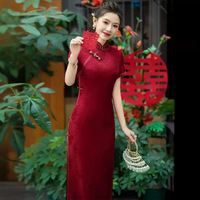 高端新中式桑蚕丝旗袍升学高考妈妈装2025新款真丝喜婆婆婚宴旗袍