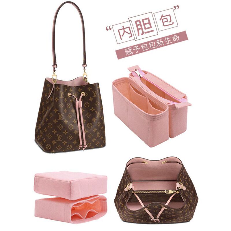 Suitable for Lv Neonoe Bucket Bag Liner with Zipper Storage Organizer Insert Bag Inner Bag