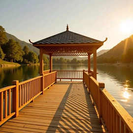 亭子;木板材;户外花架