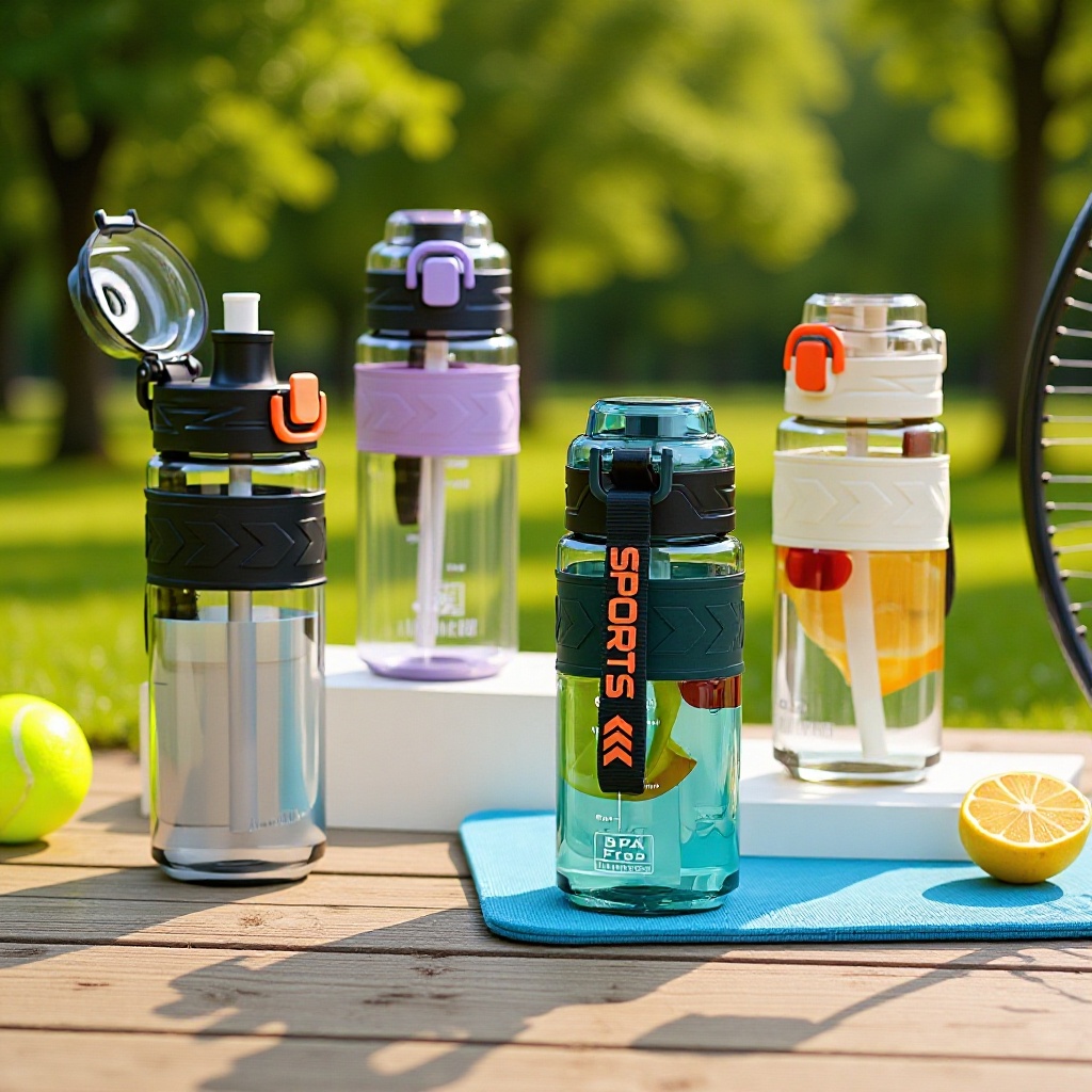 Verano nuevo té separación deportiva taza de agua paja de plástico al aire libre para hombres y mujeres taza antideslizante portátil