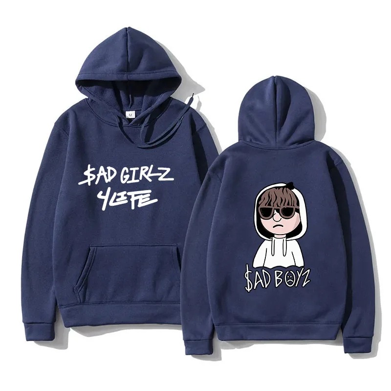 2025 sudadera con estampado de niño triste para hombre, sudadera de hip-hop para niña Harajuku, regalo de música elegante, suelto casual