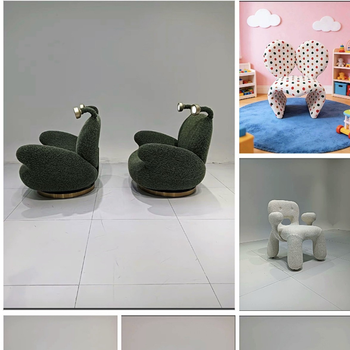 Muñeca silla de ocio estilo creativo sofá perezoso minimalista italiano sala de estar silla individual taburete asiento de varios asientos de animales image 3