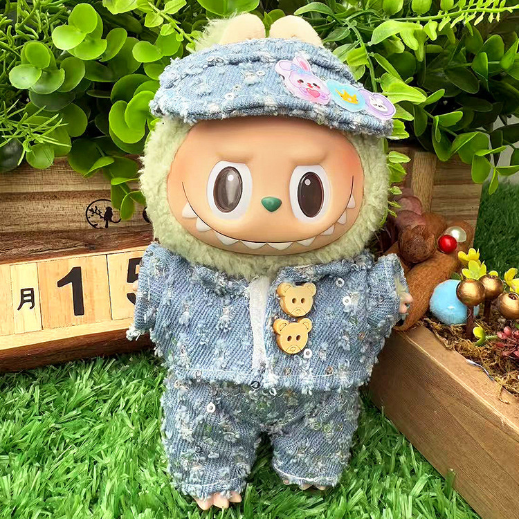 适用于拉布布衣服labubu娃衣17cm毛绒搪胶可穿一代二代着替套装|undefined