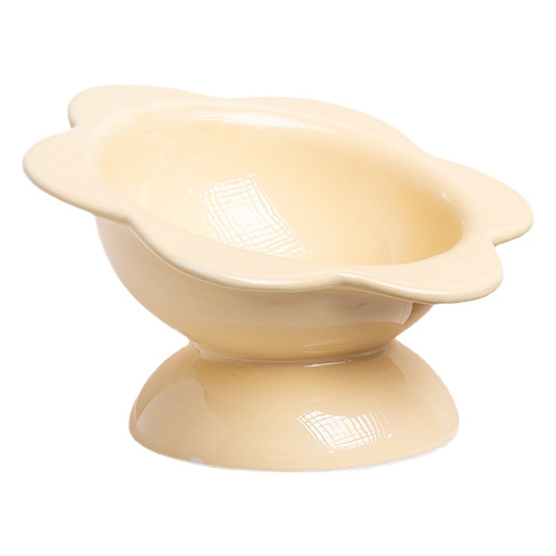 Cat Bowl tazón de agua de cerámica tazón de comida para gatos boca oblicua pie alto tazón de perro tazón de girasol protector cervical columna anti-golpe tazón de arroz