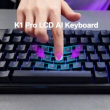 外贸AI机械有线键盘/LCD AI KEYBOARD/K1PRO78键RGB背光客制化键