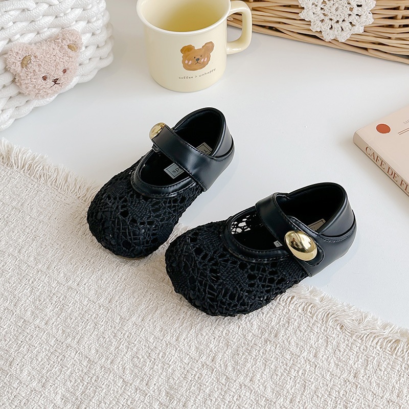 Mädchen-Ballerinas aus Spitze | Atmungsaktive Mary Janes im französischen Stil aus Mesh für Alltag und festliche Anlässe_voghion.com