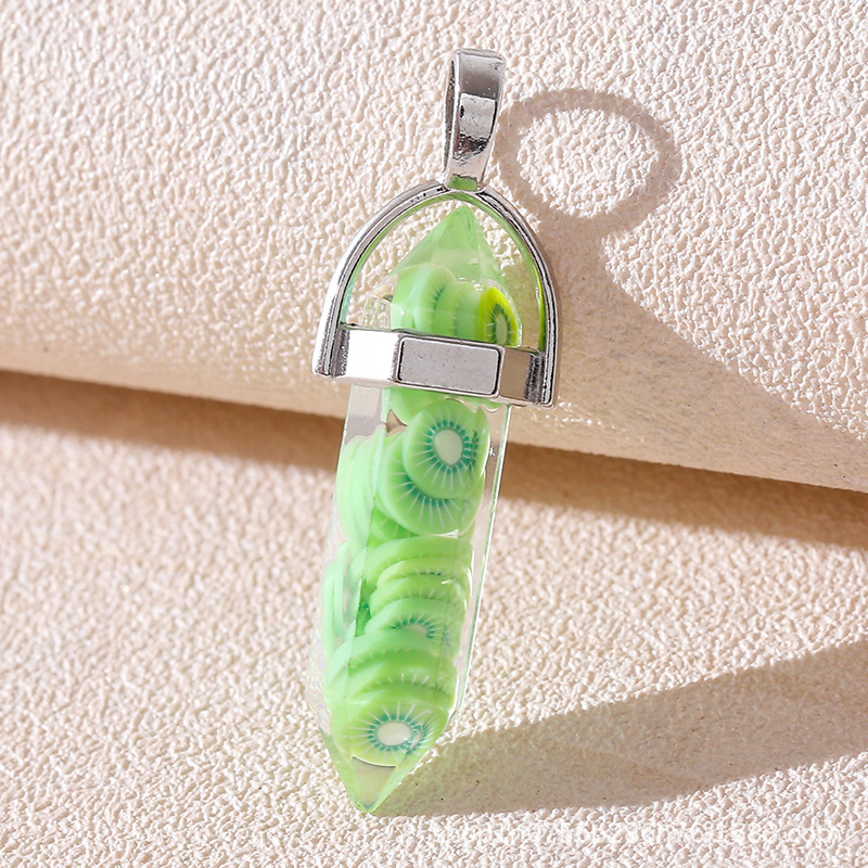 Venta caliente transfronteriza piedra natural amatista cristal rosa colgante de columna hexagonal collar de bala de doble punta colgante único al por mayor