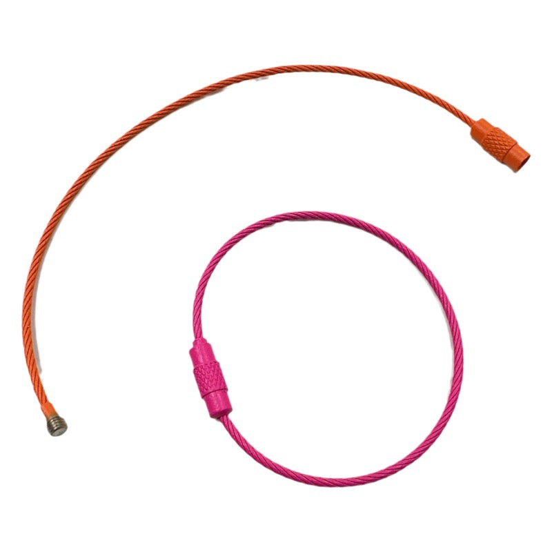 Pintura de color cuerda de alambre llavero bricolaje accesorios de la joyería pintura anillo de alambre colgante creativo al por mayor