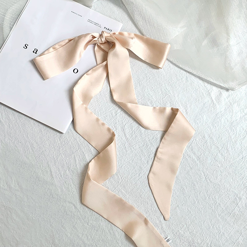 Pañuelo de seda de tira larga, sentido avanzado, nuevo color caramelo, color sólido, bufanda estrecha y versátil, cinta decorativa para el cabello, cinta para atar, cinta