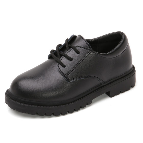 Children's Shoes Boys Leather Shoes Soft Sole Middle and Large Children's Spring and Autumn 2023 New Korean Style Boys British Style Student Shoes