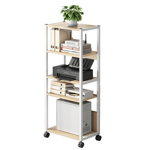 Movable bookshelf office printer storage rack multi-layer storage table with wheels