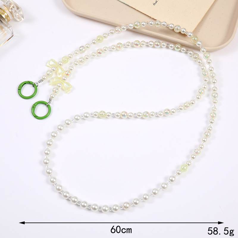 Nuevo acrílico cuentas teléfono móvil cadena perla crossbody Correa cadena teléfono móvil caso colgante regalo para las mujeres