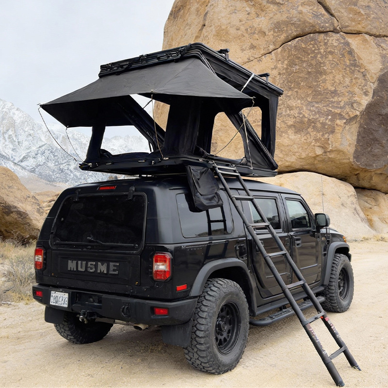 SUV va off-road transport vositalari uchun avtomobil tomidagi lager chodiri, suv o'tkazmaydigan va quyoshdan himoyalangan alyuminiy qotishmasidan yasalgan ikki qavatli chodir.