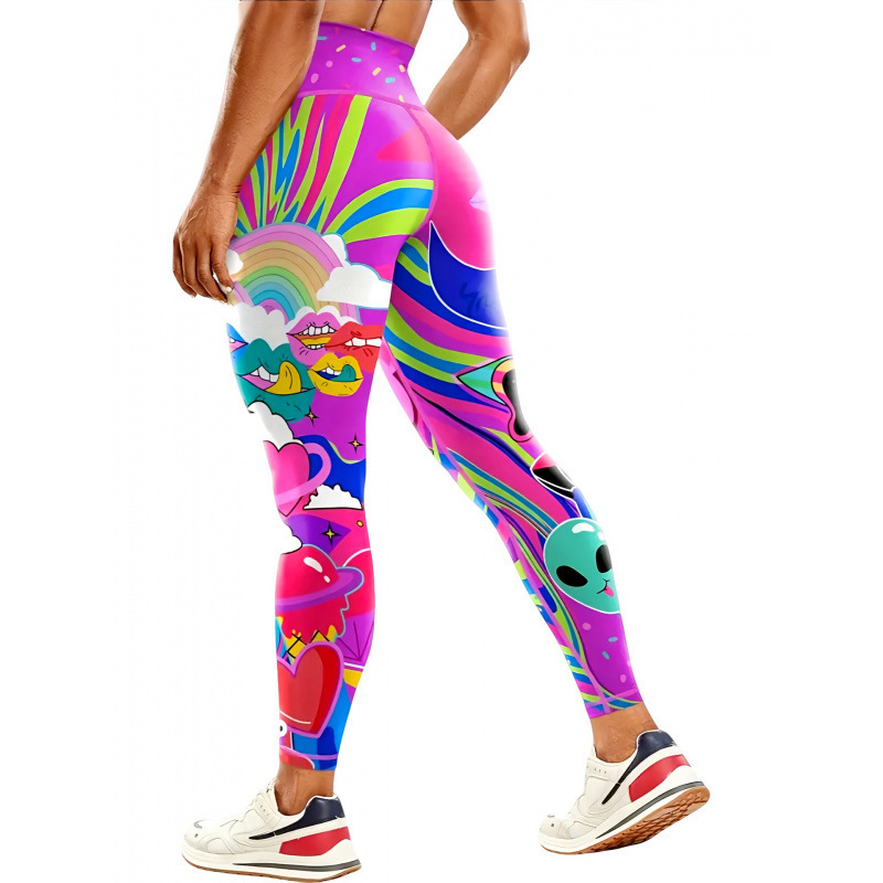 Transfronterizos Europa y Estados Unidos impresa pantalon de calzado de calzado de mujer elevación de cadera apretada bottom diaria pantalones deportivos casuales 2026
