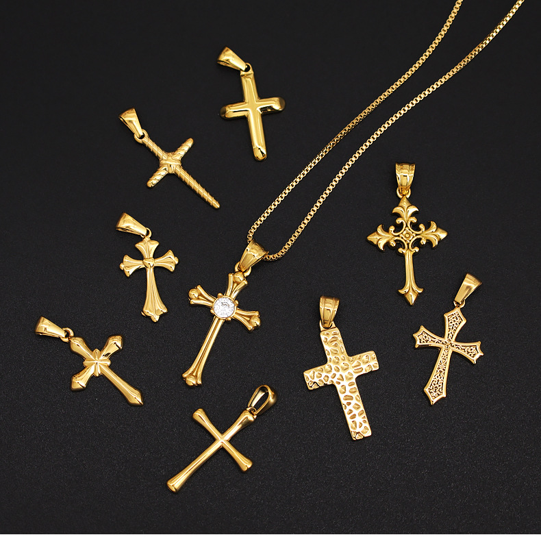 3g Weight Pendant Jewelry Making Type Real Gold Plated Plating Material 1 Piece Quantity Daily Occasion 304 Stainless Steel Material Cross Pattern All Seasons Season Unisex Gender Polished Finish Retro, Classic Style Style Waterproof Non Tarnish Craft 1 Piece 304 Stainless Steel Real Gold Plated Cross Polished Pendant 4