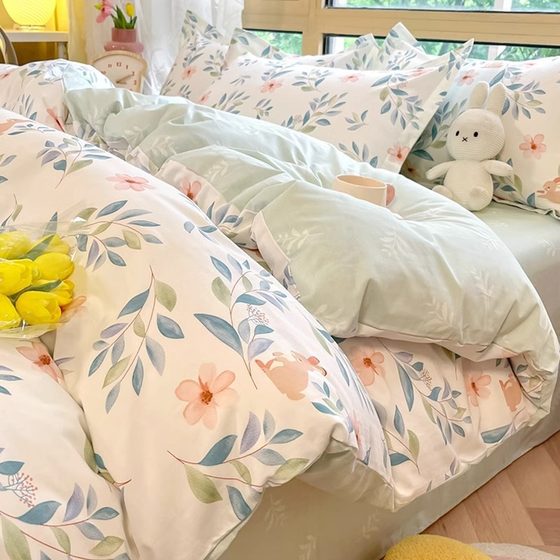 A pure cotton four-piece set Nantong home textile cotton three-piece set high-grade bed sheet quilt cover single product quilt cover maternal and infant grade 4