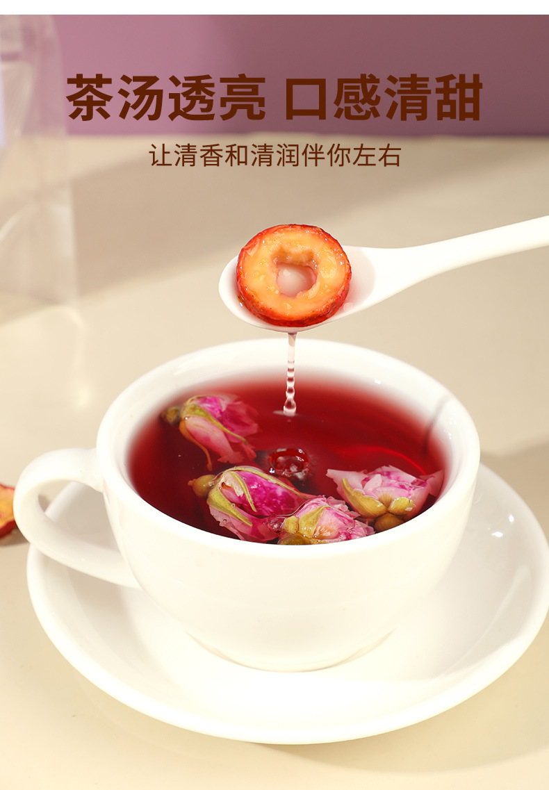 Wumei Shanzha Chenpi Herbal Tea Blend Smoked Plum Hawthorn Tangerine Peel Lotus Leaf 10g x 20 Bags in use