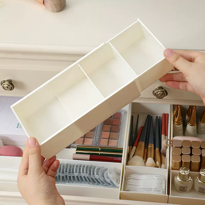 抽屉收纳盒批发塑料可伸缩多功能桌上文具化妆品杂物可抻拉分格盒