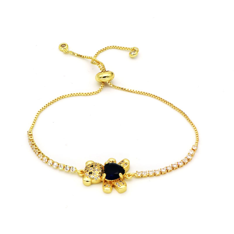 Fashion Bear Copper Inlay Zircon Bracelets 1 Piece