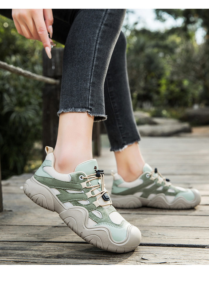 Giày thể thao da thật cổ thấp unisex phong cách ngoài trời — D1833 màu cát, D1833 màu hồng, D1833 màu nâu, D1833 màu xanh lam chi tiết 16