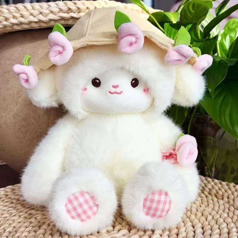 七夕玫瑰花小羊抱花毛绒玩偶公仔送女友生日玫瑰花小羊|undefined