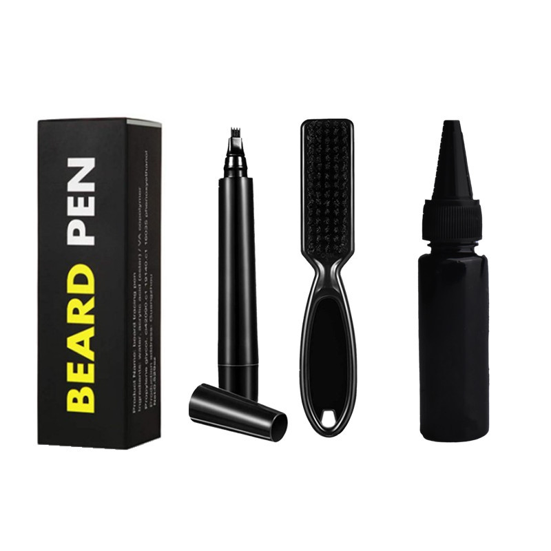 Amazon Supply Four-Head Mustache Pen Waterproof Eyebrow Pen Mustache Filler Pen Brush Pen Mustache Brush Logo Customizable