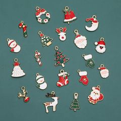 DIYクリスマス滴油アクセサリーペンダントクリスマスツリーサンタクロース雪だるまヘラジカがブレスレットのネックレスを作る