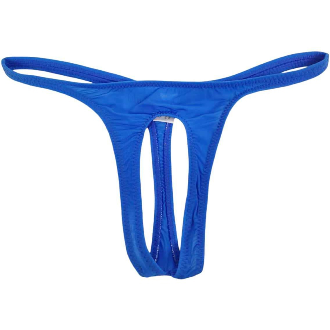 Men's thong ice silk breathable low waist sexy front hollow men's thong underwear men's t pants stretch single