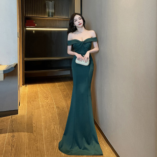 2025新款夜店裹胸修身长裙夜总会酒吧性感抹胸礼服车模主持晚礼裙-阿里巴巴