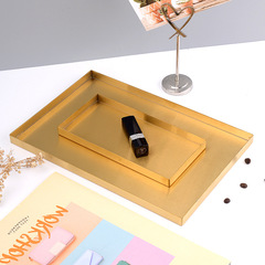 Nordic Home Polygonal Desktop Combination Storage Tray Geometric Metal Fruit Plate Retro Gold Brushed Plate