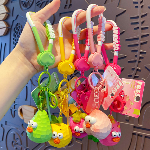 Original wood carving style fruit and vegetable pendant dragon fruit second generation doll doll toy doll men and women bag pendant wholesale