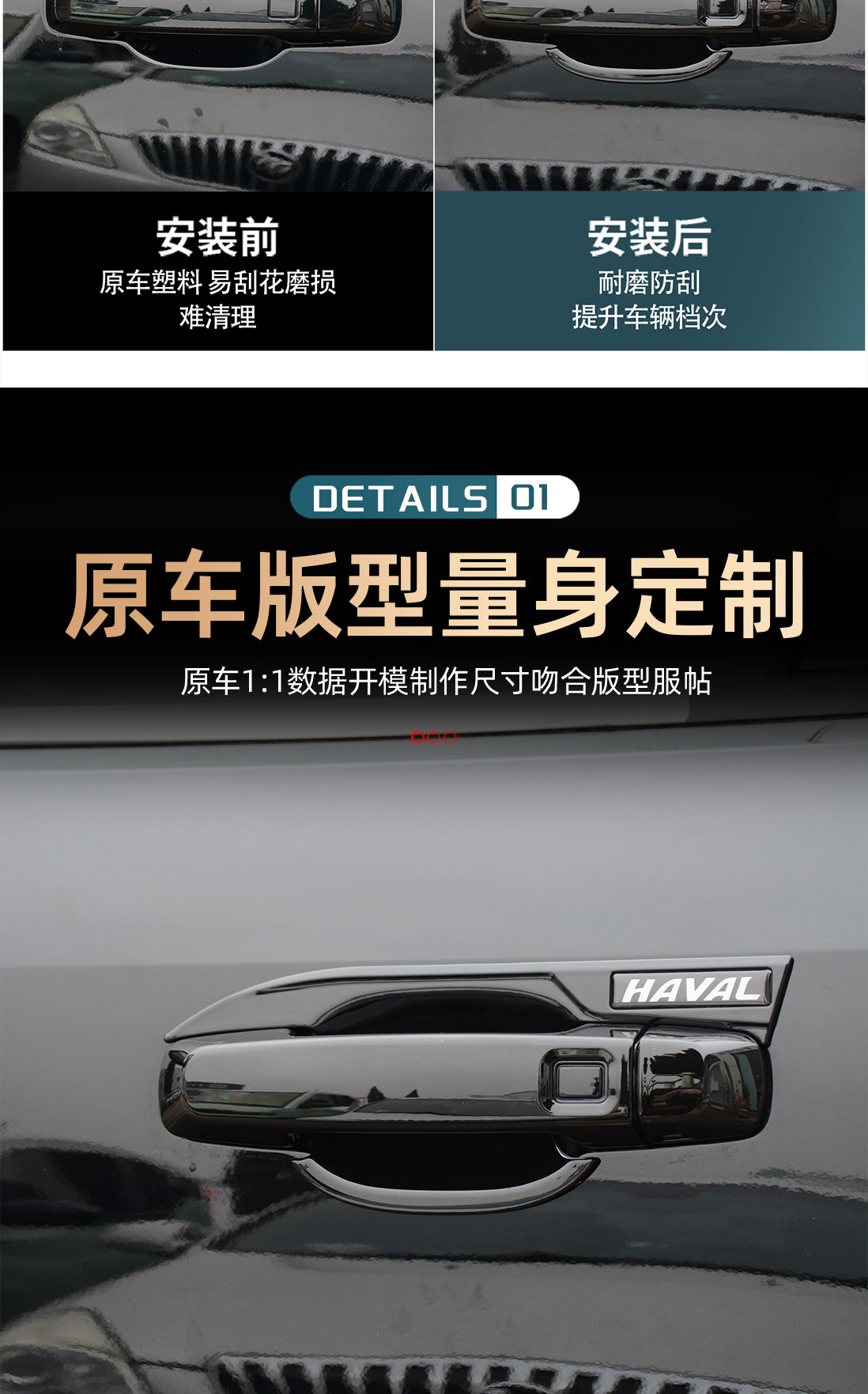 26 Models of Haval Big Dog Plus Door Handle Protection Stickers, Second-Generation Big Dog Modified Car Door Handle Anti-Scratch Decorative Parts
