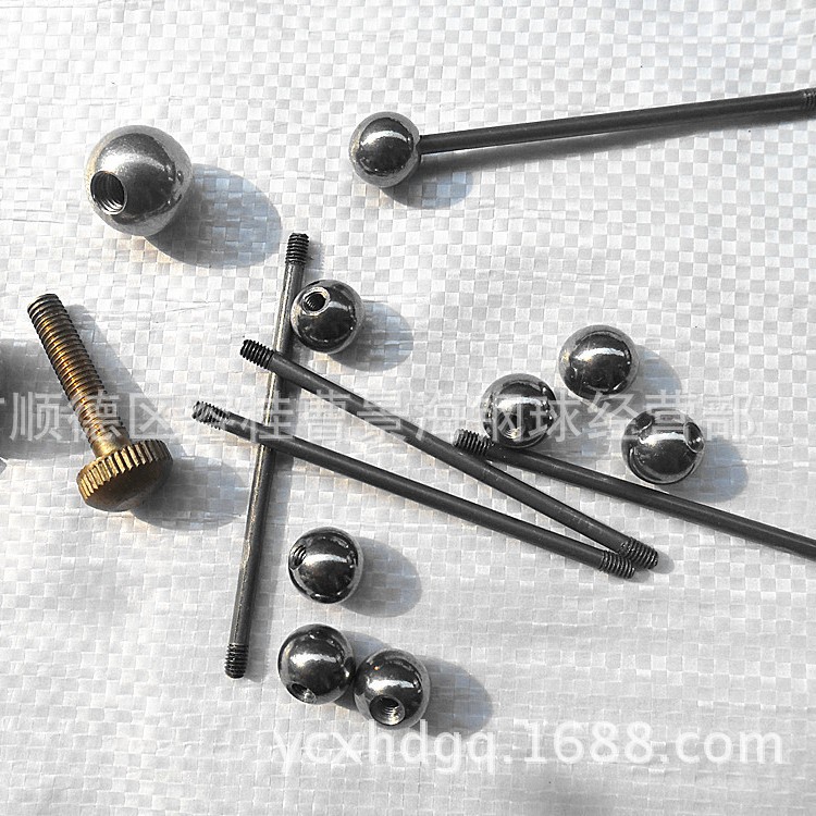 美缝球钻孔攻牙钢球打孔攻丝螺纹钢珠9mm10mm×3mm4mm丝牙