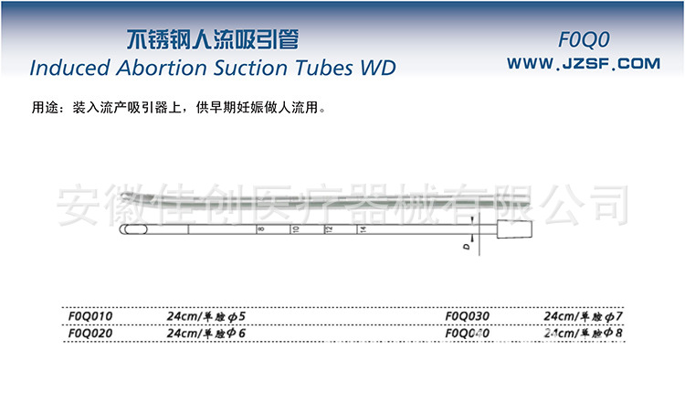 上海金钟不锈钢人流流产吸引管