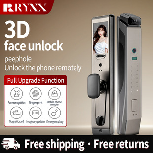 Foreign Trade 3D Face Recognition Intercom Monitoring Fingerprint Lock Fully Automatic Password Lock Digital Smart Lock Capture Amazon