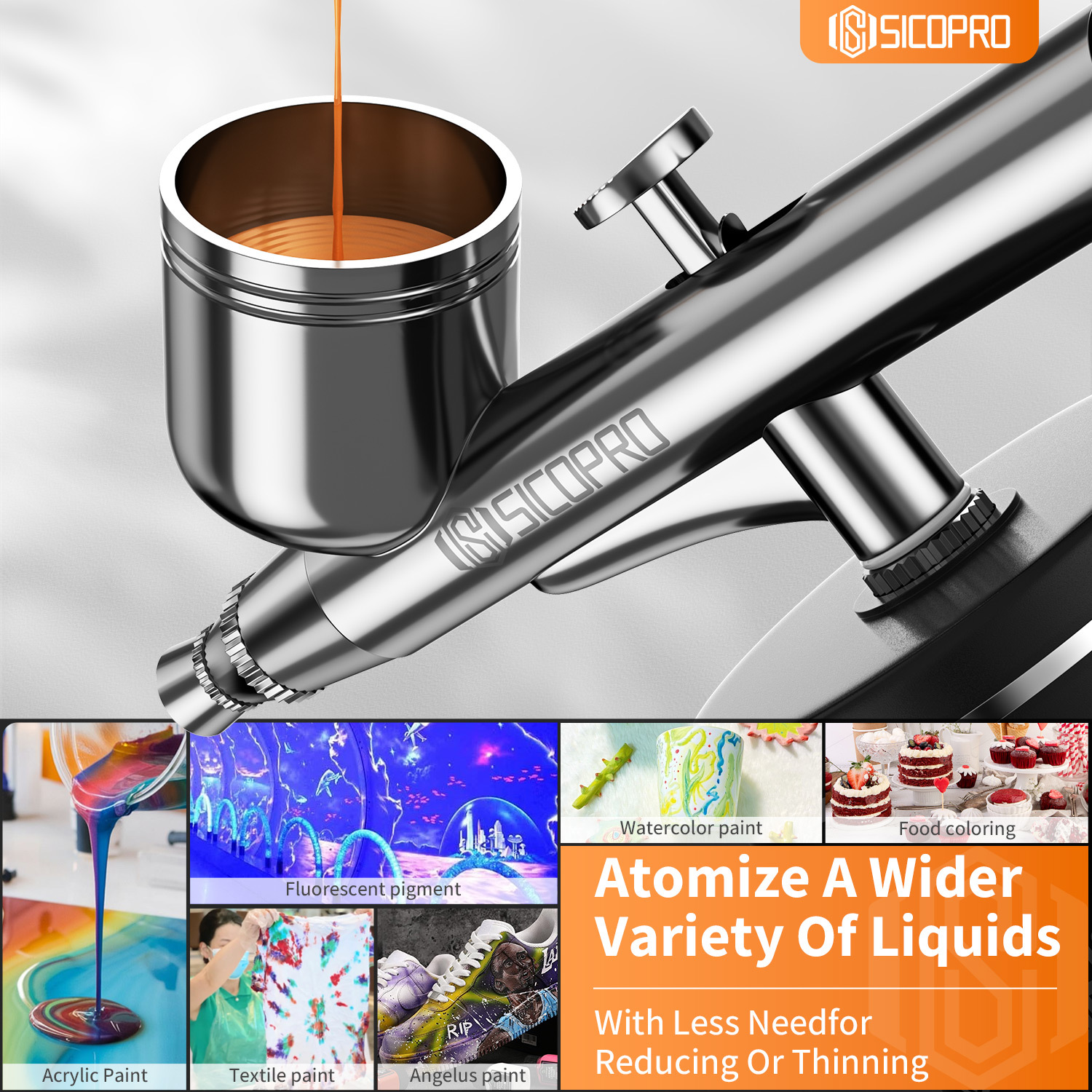 Máquina de pulverización de compresión de aire pequeña máquina de pulverización de tinta de pintura de uñas de color con pistola de pulverización de pluma de doble acción